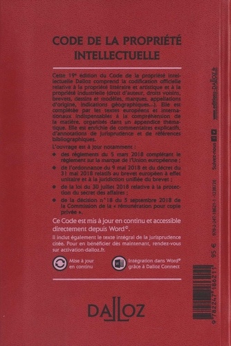 Code de la propriété intellectuelle. Annoté et commenté  Edition 2019