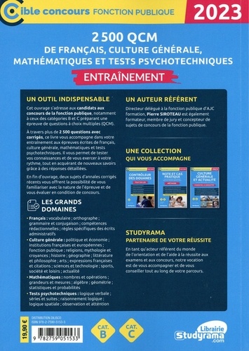 2 500 QCM de français, culture générale, mathématiques et tests psychotechniques. Entraînement  Edition 2023