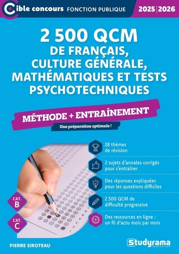 2500-qcm-de-fran-ais-culture-g-n-rale-pierre-siroteau-livres