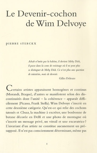 Pierre Sterckx - Le Devenir-cochon de Wim Delvoye.