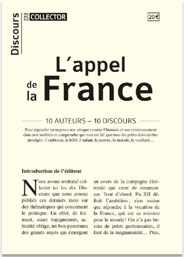 L'appel de la France. 10 auteurs - 10 discours - Occasion