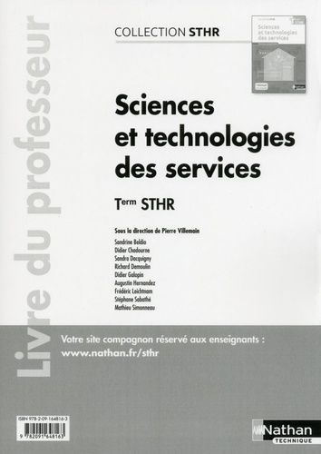 Pierre Villemain - Sciences et technologies des services Tle STHR - Livre du professeur.