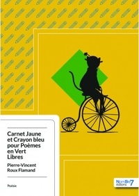 Pierre-Vincent Roux-Flamand - Carnet jaune et crayon bleu pour poèmes en vert libres.