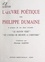 L'œuvre poétique de Philippe Dumaine. À propos de ses deux recueils : "Le rayon vert", "Où l'oubli se heurte à l'histoire"