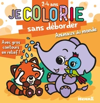 Je colorie sans déborder Animaux du monde T83 - Avec gros contours en relief !
