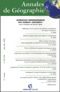 Annales de Géographie N° 627-628 Septembre-Décembre 2002 : Approches géographiques des risques naturels
