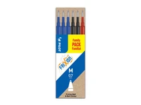 Lot de 6 recharges Frixion Ball - Pointe moyenne - Bleu/Noir/Rouge