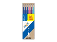 Lot de 6 recharges Frixion Ball - Pointe moyenne - Bleu/Rose/Violet/Bleu turquoise