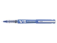 Roller Hi-Tecpoint V5 rechargeable - Pointe fine - Bleu