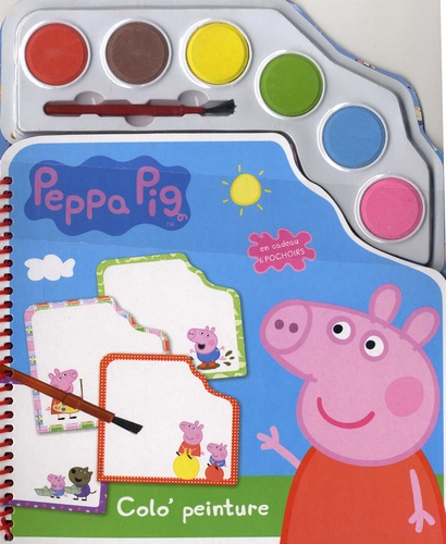  Pimchou - Peppa Pig Colo' peinture - Avec un pinceau, une palette de couleur et six pochoirs.