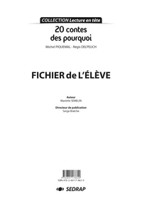 Français CE1/CE2 20 contes des pourquoi Lecture en tête