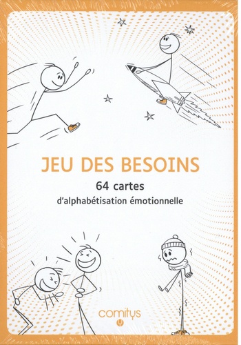 Comitys, Jeu des Besoins, Langue : Français, 64 Cartes d'Alphabétisation  Émotionnelle, Outil Pédagogique, Communication Non-Violente