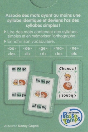 L'as des syllabes simples. Avec 80 cartes plastifiées