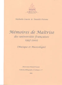 Mémoires de Maîtrise des universités françaises 1997-2002