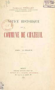 Notice historique sur la commune de Chazeuil