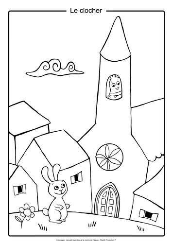 Le petit lapin bleu et la cloche de Pâques. Dossier pédagogique (livre + coloriages + exercices)