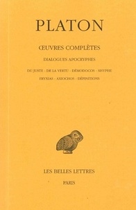  Platon - Oeuvres complètes - Tome 13, 3e partie, Dialogues apocryphes.