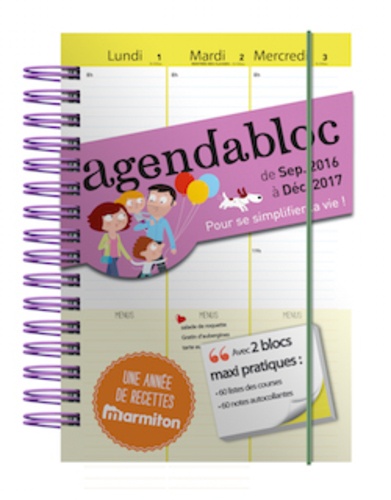  Play Bac - Agendabloc de septembre 2016 à décembre 2017.