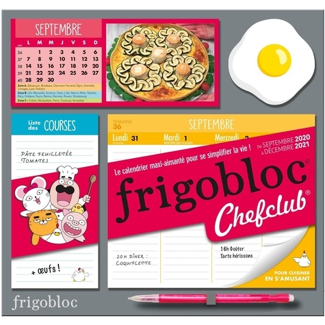  Play Bac - Frigobloc Chefclub - Le calendrier maxi-aimanté pour se simplifier la vie ! Avec un critérium.