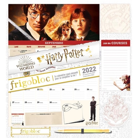 Frigobloc Harry Potter. Le calendrier maxi-aimanté pour se simplifier la vie !  Edition 2022