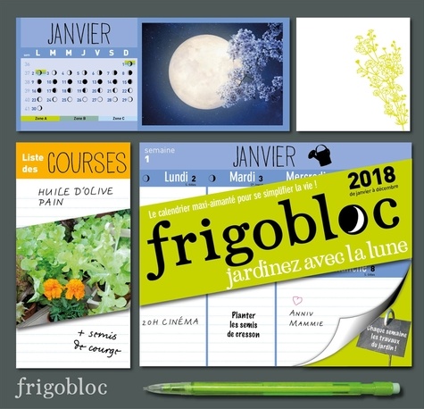  Play Bac - Frigobloc Jardinez avec la Lune - Le calendrier maxi-aimanté pour se simplifier la vie ! Avec un critérium.