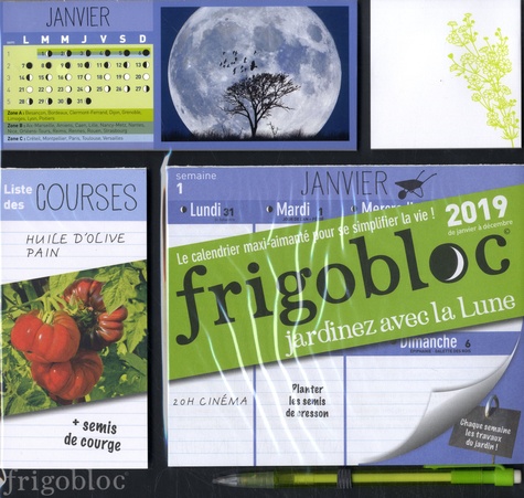 Frigobloc Jardinez avec la Lune. Le calendrier maxi-aimanté pour se simplifier la vie ! Avec un critérium  Edition 2019