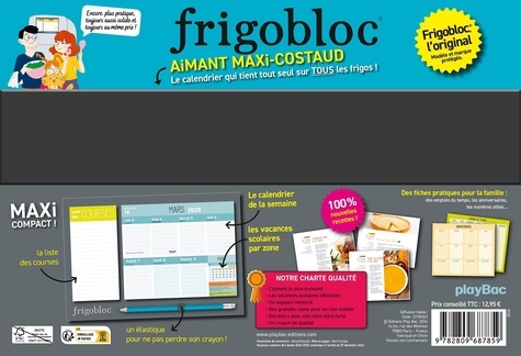 Frigobloc - Le calendrier hebdo maxi-aimanté pour se simplifier la vie !  Edition 2024-2025