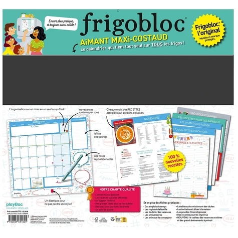 Frigobloc mensuel A chacun sa couleur !. Le calendrier mensuel maxi-aimanté pour se simplifier la vie ! Avec 1 stylo 4 couleurs  Edition 2025-2026
