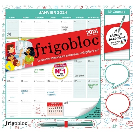 Frigobloc - Le calendrier hebdo maxi-aimanté de Play Bac - Grand Format  - Livre - Decitre