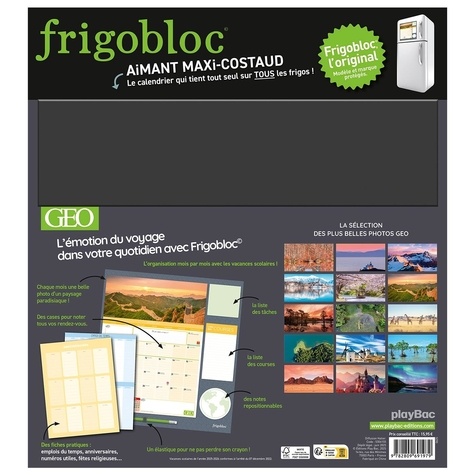 Frigobloc mensuel Géo. Avec 1 crayon  Edition 2025-2026