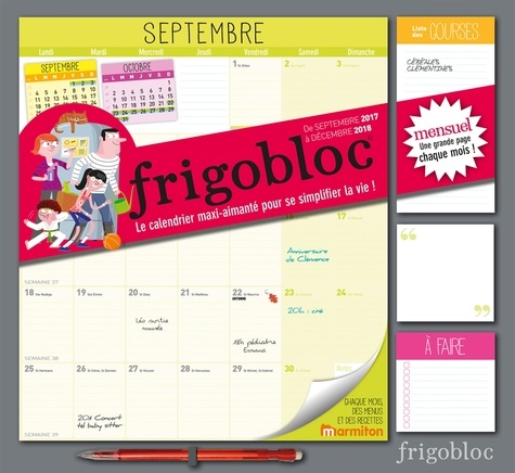  Play Bac - Frigobloc mensuel - Le calendrier maxi-aimanté pour se simplifier la vie ! Avec un criterium.