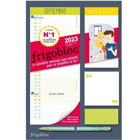 Frigobloc Mensuel. Le calendrier maxi-aimanté pour se simplifer la vie !  Edition 2023
