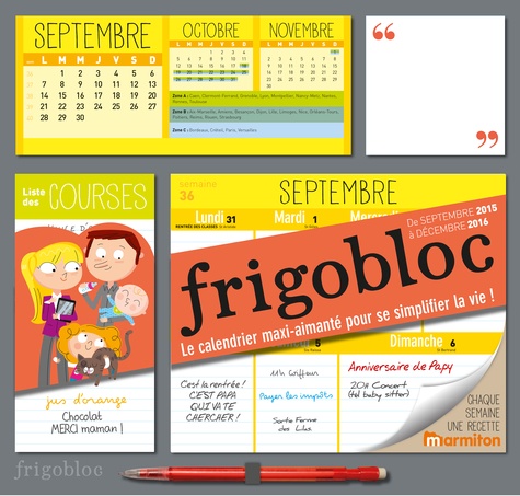  Play Bac - Frigobloc - Le calendrier maxi-aimanté pour se simplifier la vie ! Avec un critérium.