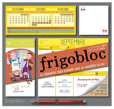  Play Bac - Frigobloc - Le calendrier maxi-aimanté pour se simplifier la vie ! Avec un criterium.