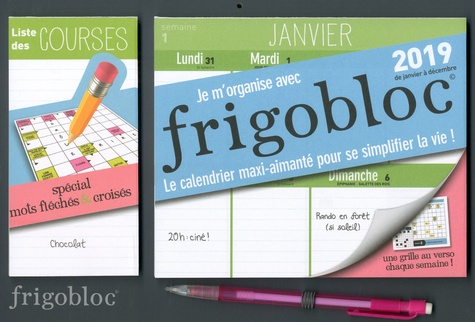  Play Bac - Je m'organise avec Frigobloc (spécial mots fléchés & croisés) - Le calendrier maxi-aimanté pour se simplifier la vie ! Avec un criterium.