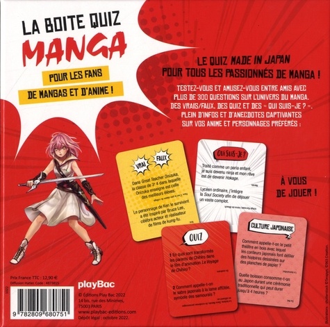 La boîte quiz Manga. Pour les fans de mangas et d'anime !
