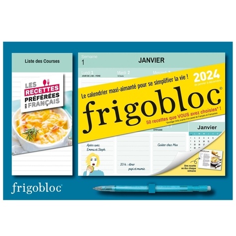 Mini frigobloc hebdomadaire Les recettes préférées des français. De janvier à décembre 2024. Avec 1 criterium  Edition 2024