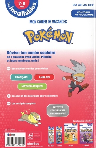 Mon cahier de vacances Pokémon du CE1 au CE2  Edition 2022