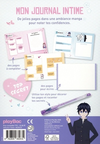 Journal Intime Format Mon journal intime manga - Avec 1 stylo pailleté de Play Bac - Grand ...