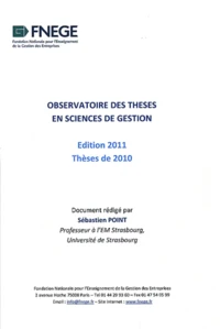 Observatoire des thèses en sciences de gestion 2010