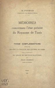Mémoires concernans l'état présent du royaume de Tunis