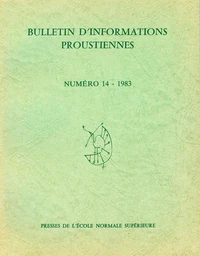 Bulletin d'informations proustiennes n° 14