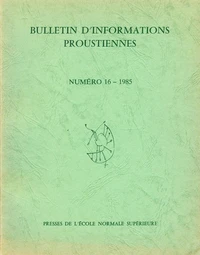 Bulletin d'informations proustiennes n° 16