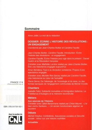 Cahiers d'Histoire N° 144, octobre-novembre-décembre 2019 Ecrire l'histoire des révolutions : un engagement