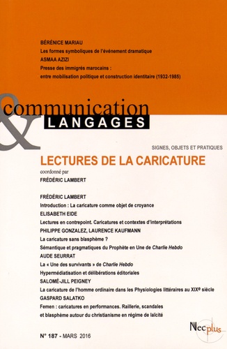 Frédéric Lambert - Communication et Langages N° 187, mars 2016 : Lectures de la caricature.