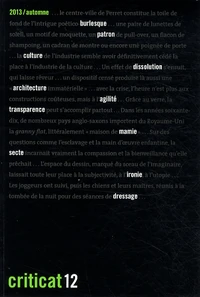 Criticat N° 12 automne 2013
