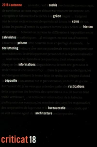 Criticat N° 18, automne 2016