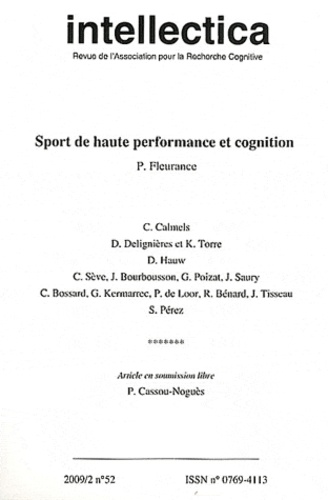 Philippe Fleurance - Intellectica N° 52, 2009/2 : Sport de haute performance et cognition.