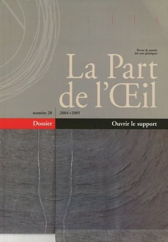  Collectif - La Part de l'Oeil N° 20 : Ouvrir le support.