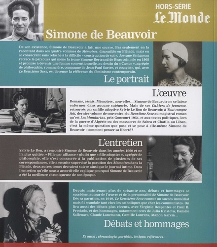 Le Monde. Hors-série. Une vie, une oeuvre N° 40, février-mars 2019 Simone de Beauvoir. Une femme libre